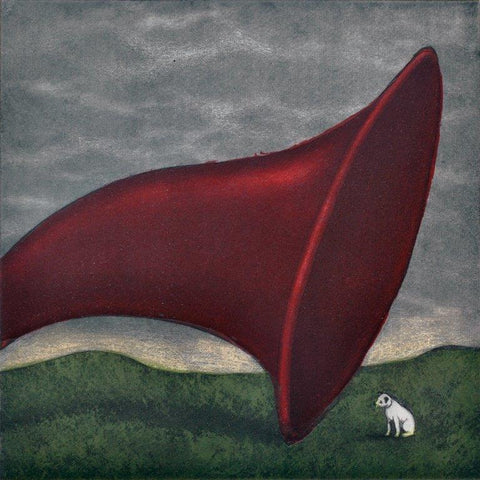 Mychael Barratt 'Anish Kapoor's Dog' etching (framed) 22x22cm