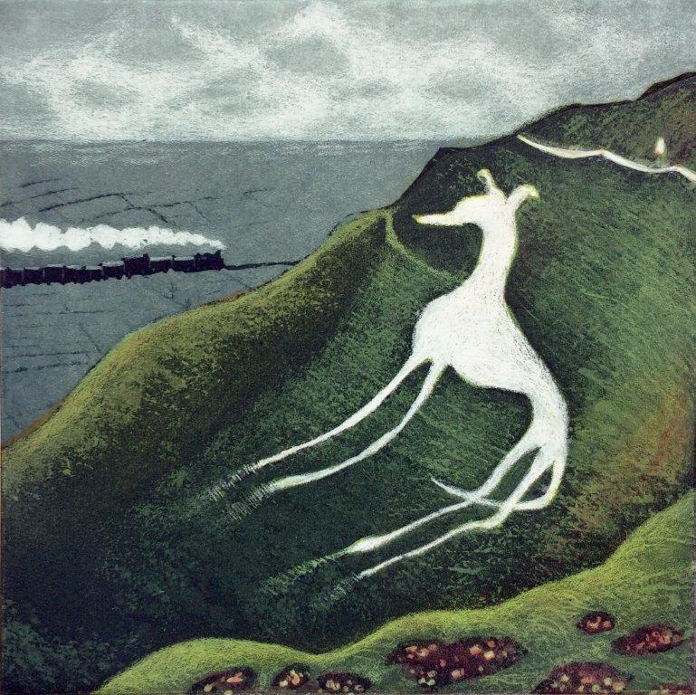 Mychael Barratt 'Eric Ravilious's Dog' etching (framed) 22x22cm