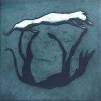 Mychael Barratt 'Giacometti's Dog' limited edition etching 22x22cm (unframed)