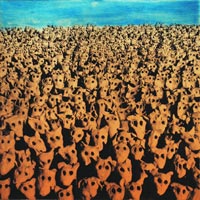 Mychael Barratt 'Gormley's Dogs' Limited edition etching 22x22cm unframed