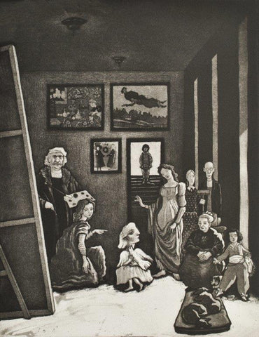 Mychael Barratt 'Life Imitating Art - My Favourite Things - RA' etching 50x38cm (unframed)