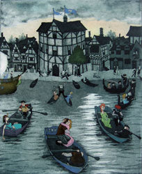 Mychael Barratt ' Shakespeare in Love' ltd ed etching framed 50x40cm (unframed)