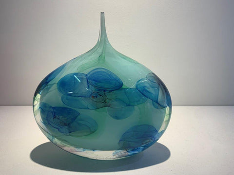 Peter Layton 'Blue Large Dropper' glass H23.5cm
