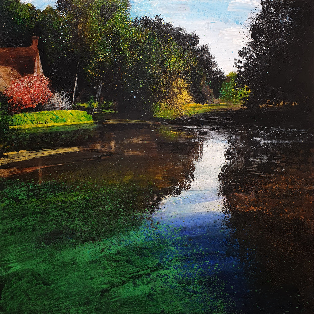 Original mixed media artwork by artist Rob Murray depicting a river