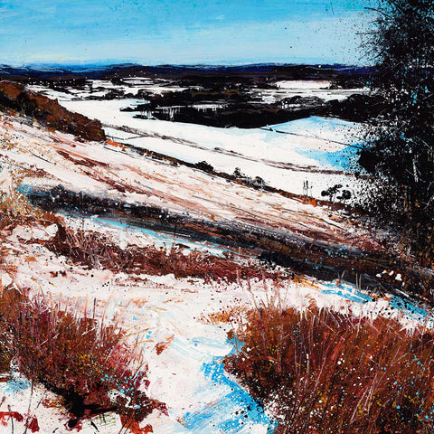 Rob Murray 'Winter Hillside (Bracken and Thorn)' mixed media 51x51cm