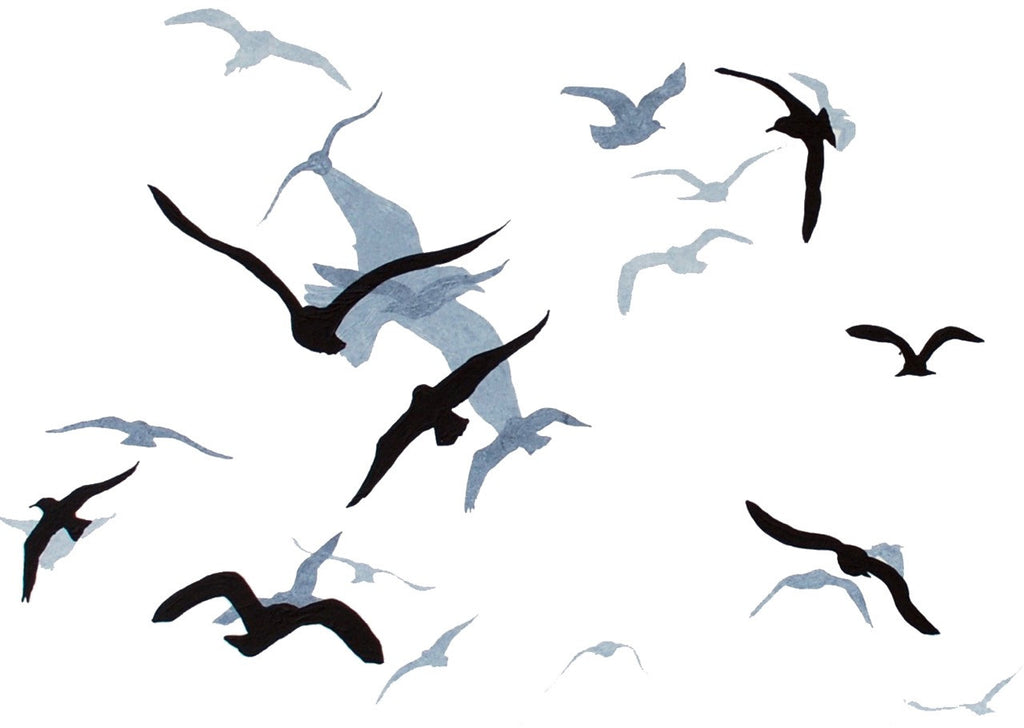 Sandra Vick 'Kittiwakes' acrylic on canvasboard 38x51cm