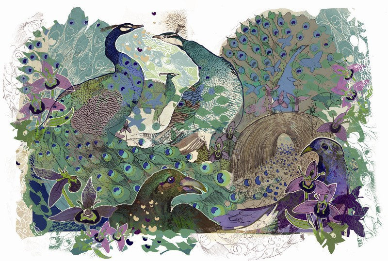 Shelly Perkins 'Bower Beauties' limited edition digital collage' 30x42cm (unframed size)