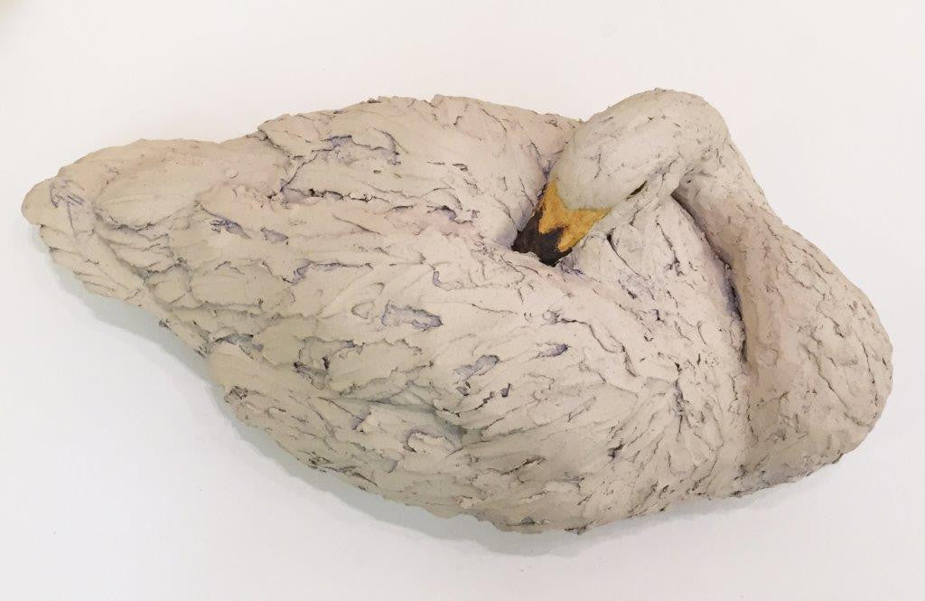Simon Griffiths ' Swan' ceramic H22 x W56 cms