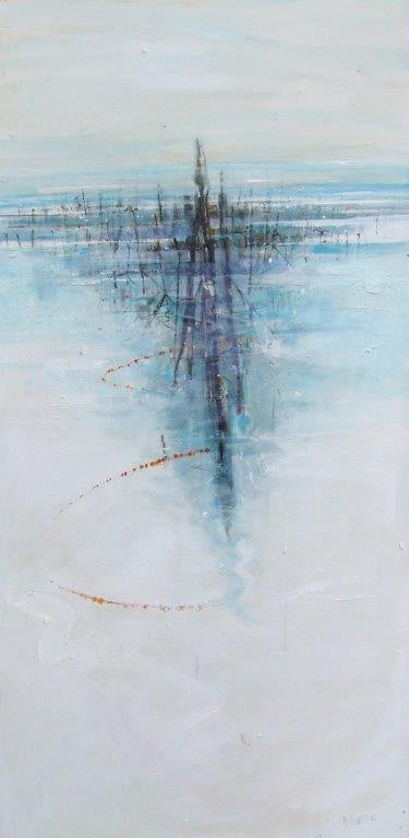 Susan Winton 'Albufera, Valencia' mixed media on board 122x60cm