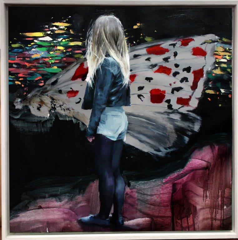 Susana Ragel 'Broken Wing' oil on canvas 110x110cm