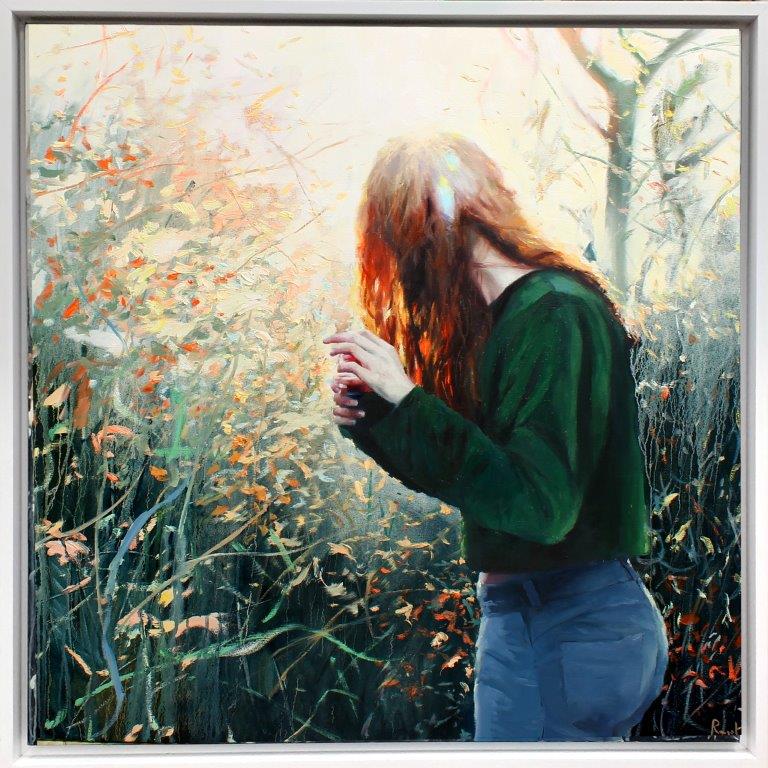 Susana Ragel figurative study of girl in sunlight at Iona House Gallery