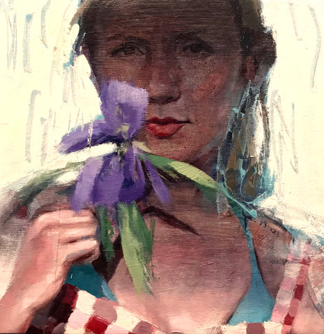 Susana Ragel 'Lily' oil on canvas 30x30cm