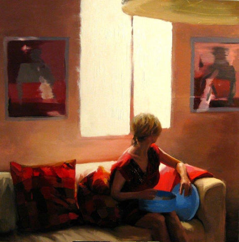 Susana Ragel 'Outside' oil on canvas 50x50cm