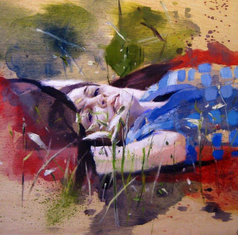 Susana Ragel 'Melody's Eyes’ oil on canvas 30x30cm