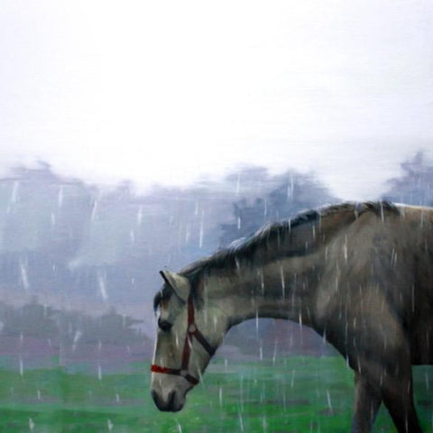 Susana Ragel ‘Showers of Dappled Grey’ oil on canvas 100x100cm