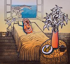 Trevor Price 'Summer Dreaming' Limited edition drypoint etching 57x59cms 125/150