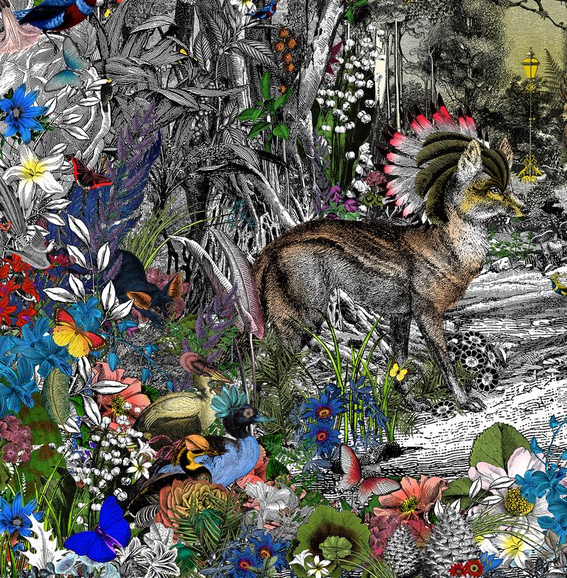 Menagerie of animals with intricate detailing by Kritjana S Williams at Iona House Gallery