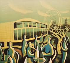 Trevor Price 'Lunch at the Royal Festival Hall' Limited edition drypoint etching 27/100