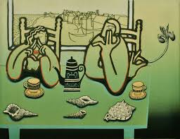 Trevor Price 'Conch Shells and Afternoon Tea' Limited edition drypoint etching 32/100