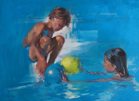 Yara Damian 'In the Swimming Pool' oil on linen 71x100cm
