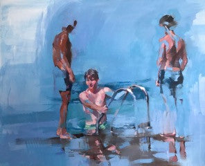 Yara Damián 'Steps down to the water' 81 x 100cm oil on linen