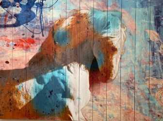 Gillian Hughes 'Colours of Spirit - Turquoise' photography and digital media on wood 90 x 120cm