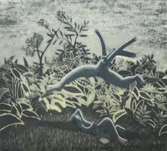 Trevor Price 'While the Man sleeps the Woman Leaps' Limited edition drypoint etching 57x59cms 46/100